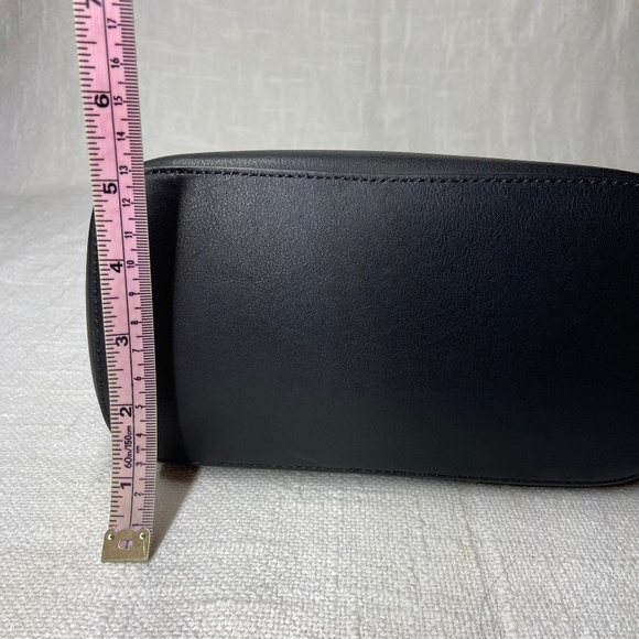 Banana Republic Black Leather Bucket Bag Purse with Red Interior - Picture 15 of 15